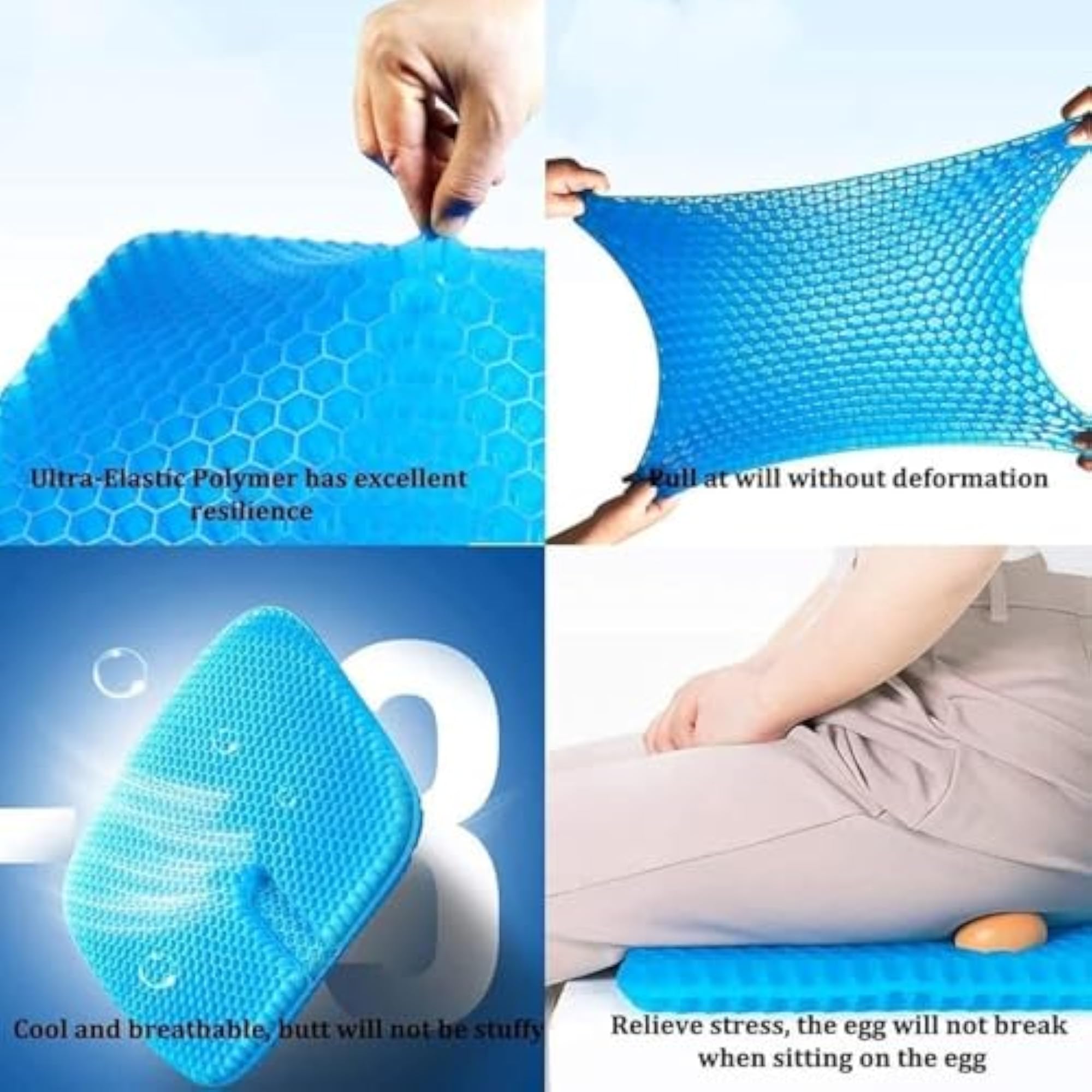 Acupressure Egg Gel Seat Cushion for Back Support